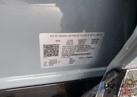 2025 Honda Prologue Tour из США, поврежденный, VIN 3GPKHWRM0SS512409